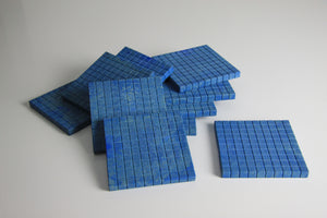 10 Farbige Dienes Hunderterplatten blau Re-Wood®