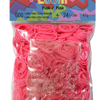 Rainbow Loom 22055 - Original Gummibänder, 600 Stück, pink inklusive 24 C- Clips