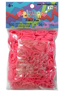 Rainbow Loom 22055 - Original Gummibänder, 600 Stück, pink inklusive 24 C- Clips