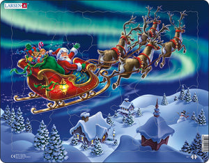 Larsen Puzzle - Der Weihnachtsmann im Nordlicht