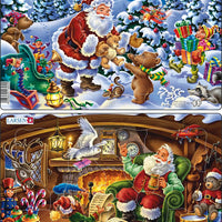 Larsen XC1 - Puzzle Santa Claus / Weihnachtsmann - 2 Stück mit 15 Teilen