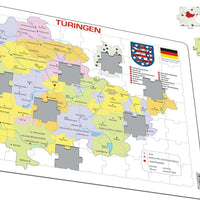 Larsen Puzzle Freistaat Thüringen (politische Karte) 70-tlg.