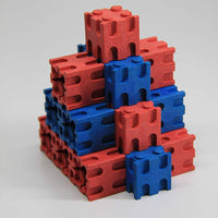 100 Steckwürfel rot/blau 2,0 cm aus RE-Wood®