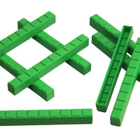 50 grüne Zehnerstäbchen aus RE-Plastic® im Polybeutel