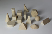 Geometriekörpersatz, 14 Stück aus RE-Wood®, im Karton
