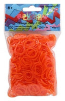 Rainbow Loom Latex-freie Gummibänder Orange Jelly Inh.: 600 Bänder + 24 C-Clips