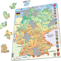 Larsen Puzzle Deutschlandkarte (topograhische Karte) 50-tlg.