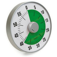 TimeTEX Zeitdauer-Uhr "lautlos" L, mit grüner Scheibe, 19 cm ø

