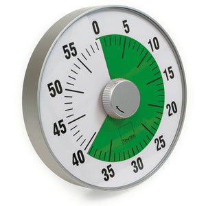 TimeTEX Zeitdauer-Uhr "lautlos" L, mit grüner Scheibe, 19 cm ø