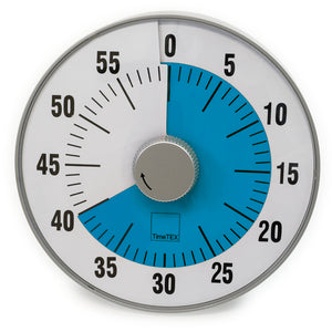 TimeTEX Zeitdauer-Uhr "lautlos" L, mit blauer Scheibe, 19 cm ø