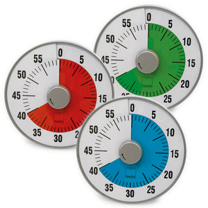 TimeTEX Zeitdauer-Uhr "lautlos" L, mit blauer Scheibe, 19 cm ø