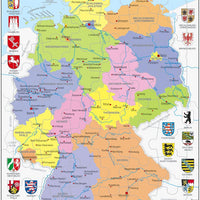 Larsen Puzzle Deutschlandkarte (politische Karte) 48-tlg.