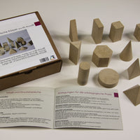 Geometriekörpersatz, 14 Stück aus RE-Wood®, im Karton