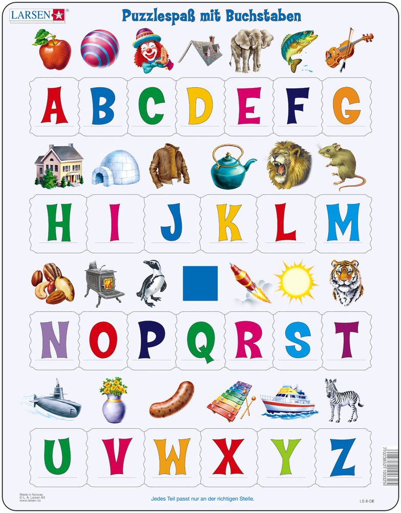 Larsen Puzzlespaß mit Buchstaben 26-tlg.