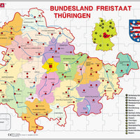 Larsen Puzzle Freistaat Thüringen (politische Karte) 70-tlg.