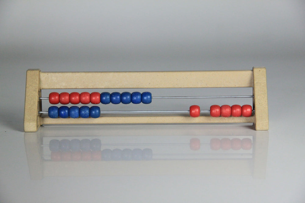 20`er Rechenrahmen rot-blau - Abakus - student`s abacus - System 'Kühnel' ReWood®