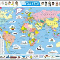 Larsen Puzzle Die Erde (politische Weltkarte) 107-tlg.