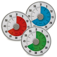 TimeTEX Zeitdauer-Uhr "lautlos" L, mit grüner Scheibe, 19 cm ø
